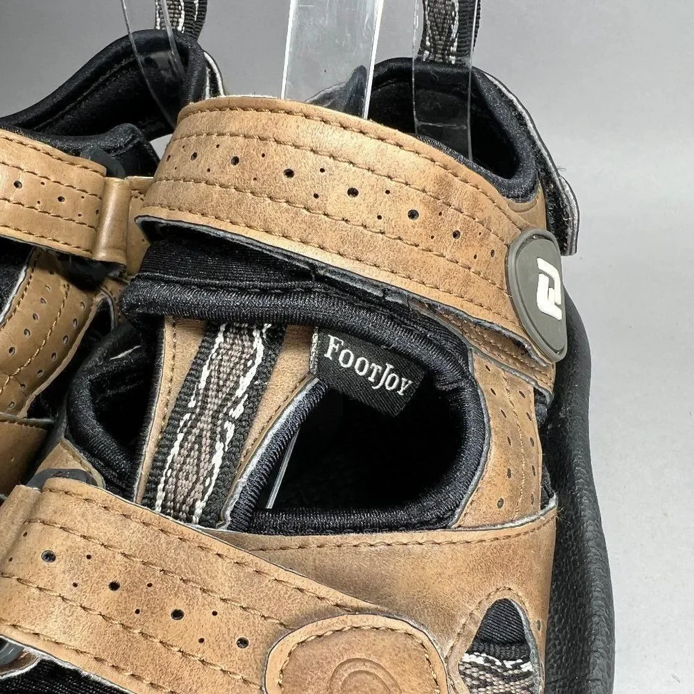 FootJoy Golf Sandals Men's Size 7 GreenJoys Brown Leather Adjustable Performance